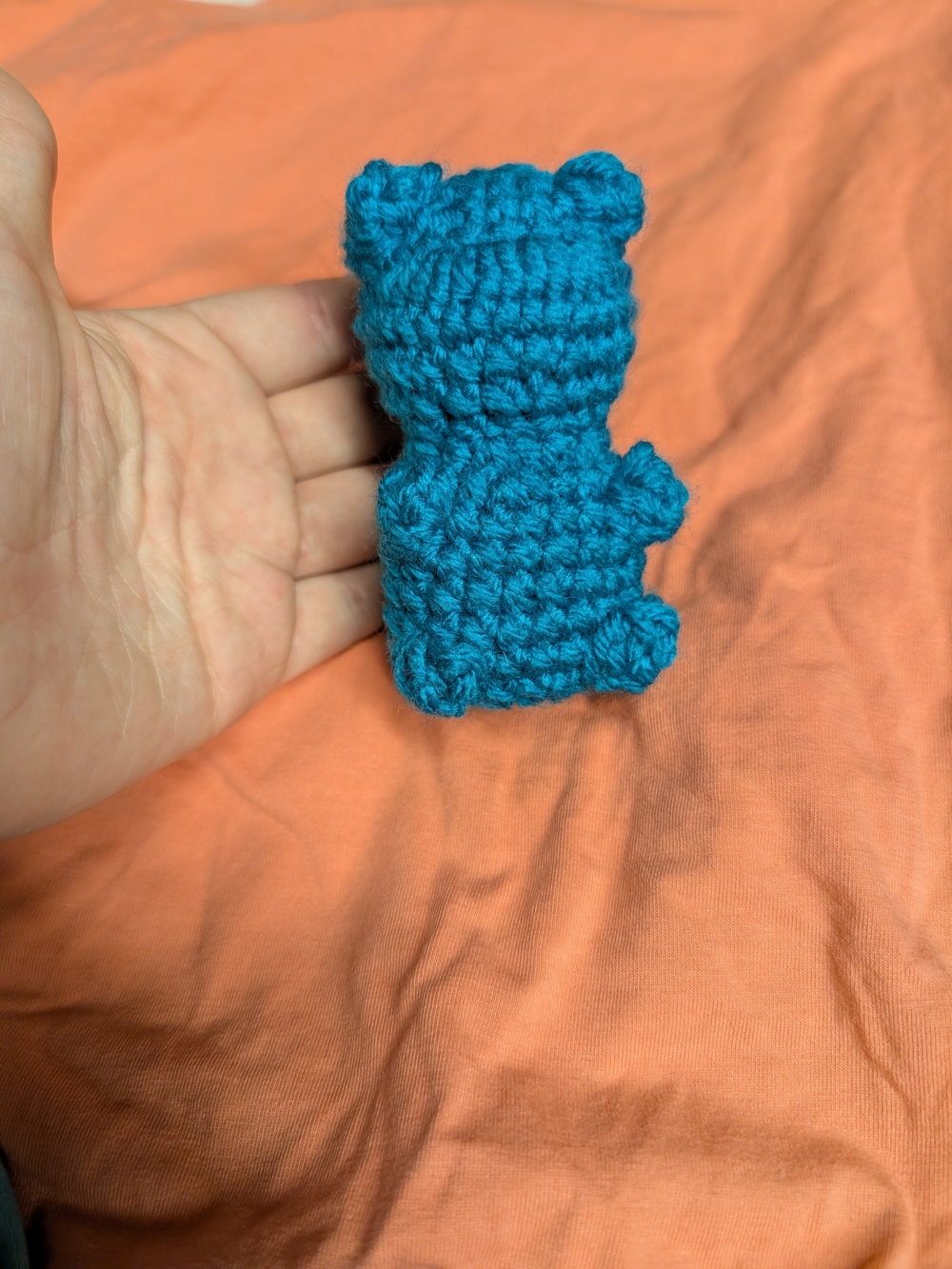 Handmade Teal Crochet Bear Stuffed Animal - Kids Toy